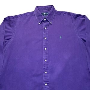 Collectors item vintage Polo by Ralph Lauren Men's Purple Polo button up Shirt